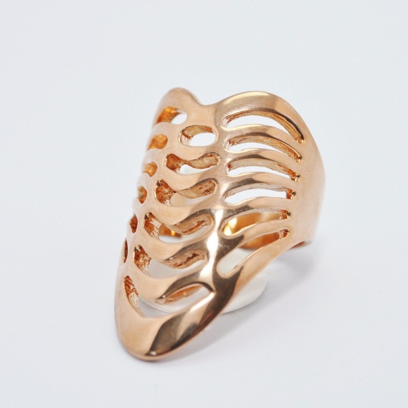 JULES SMITH Rose Gold Skeleton Ring - Size 6 - Picture 1 of 3